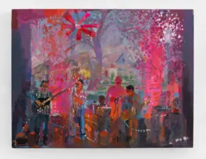 Susanna Coffey, Danny's Mystic Birthday, 2024, Oil on panel, 8 x 10 inches ©Susanna Coffey painting