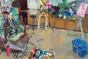 Susanna Coffey, Night Studio, Daphne Arthur, 11/14/2019, acrylic on panel, 8 x 10 inches ©Susanna Coffey painting